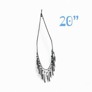Multicolor Feather Charm Necklace – 20” Boho Chic Layering Pendant